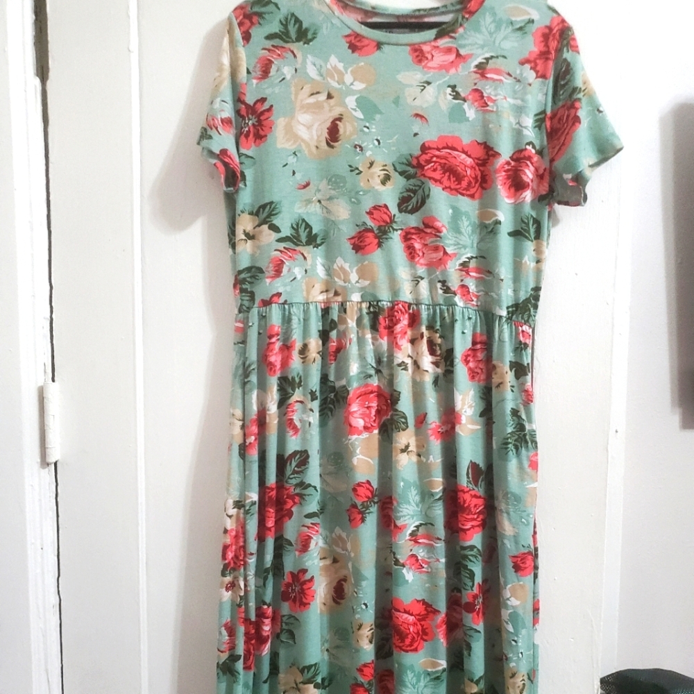 NWOT boutique maxi dress mint, pockets!